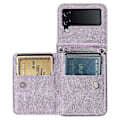 Miniatyrbillede 4 af 5: Til Samsung Galaxy Z Flip4 5g Etui Kortholder Pu Læder Støtteben Telefon Cover Med Håndrem-B6 Lilla
