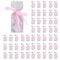 Miniatyrbillede 2 af 8: 50 stk Bryllupsslikæske Emballage Party Favor Box Fødselsdagsgaveæsker med båndPink Marmor