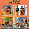 Miniatyrbillede 3 af 5: 4 stk. Halloween slikpose, Børns Halloween Græskar Slikkurv, Halloween Græskar Spøgelse Heks, Børnegaver