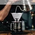 Miniatyrbillede 5 af 5: Permanent kaffefilter i rustfrit stål, papirløst kaffefilter til manuel kaffebrygning, genanvendelig kaffetragt med dobbelt rustfrit stålnet