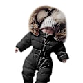 Miniatyrbilde 1 av 5: Baby hettegenser med pels krage for unisex (0-24 måneder) 75cm svart