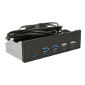 Miniatyrbild 6 av 8: 5,25 tums Media Dashboard 2xUSB3,0 2xUSB2,0 1xTyp C 10 Gbps High Speed ​​Media Frontpanel för PC Desktop Chassi 2U3+2U2+TC