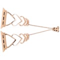 Miniatyrbilde 2 av 8: Rustfritt stål klokkearmbånd armbånd hul ut hjerte klokke stropp for IOS klokke rose gull 42/44mm