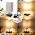Miniatyrbild 2 av 5: Dimbar 2 USB Touch Sänglampa med E27 Glödlampa Beige Tyglampskärm Bordslampa för Sängbord Bar Sovrum Vardagsrum Hotell Café Barnrum Vardagsrum