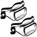 Miniatyrbillede 1 af 5: Klar Fanny Pack, Vandtæt Transparent Taljepose til Kvinder Mænd, Rejse, Sort