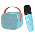 Miniatyrbild 3 av 8: Mini Karaoke-maskin HiFi Surround Sound Bärbar Bluetooth-högtalare med mikrofon för hem utomhus himmelsblå