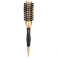 Miniatyrbillede 1 af 7: Bærbar anion antistatisk rund hårkam Salon stylingbørste guld og sort (32 mm)