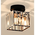 Miniatyrbild 1 av 4: Svart fyrkantig Modern LED-kristall taklampsskärm