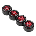 Miniatyrbilde 4 av 8: 4 stk 2,2 tommers felgnav i aluminium for Traxxas Defender for Axial SCX10 II 90046 90047 1/10 RC Crawler Rød