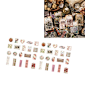 Pikkukuva 3 / 8: 40 kpl roskalehti tarra tarra paperi DIY Scrapbook koriste retro kukkia kuvio tyyppi 1