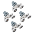 Miniatyrbillede 1 af 8: 4 stk. holdbare dobbelte skydedørsrulleskinner til badeværelsesglasdør (23 mm)