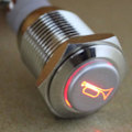 Miniatyrbild 5 av 5: 16mm Röd LED Strömbrytare 12V 3A Tryckknapp Bilhorn Momentan Vippströmbrytare Metall Horn Högtalare Horn