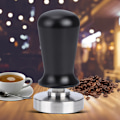 Miniatyrbillede 2 af 8: 51mm flad bund rustfrit stål fjeder kaffestamper pulvertampningsværktøj til hjemmet kaffebar