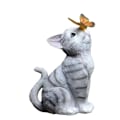 Miniatyrbillede 1 af 5: 1 stk. Kreativ Have Dekoration Kat-Sommerfugl Udendørs Solcellelampe, Harpiks Ornament, Udendørs Solcellelampe, 13*18*26cm