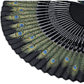 Miniatyrbillede 2 af 4: Peacock Design Bambus Folding Håndvifte til Brudetilbehør og Bryllupper