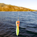 Miniatyrbillede 5 af 8: Træ Stor kunstig Popper Fisk Lure Topwater Simulering Agn Havfiskegrej orange gul