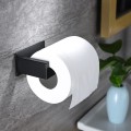 Miniatyrbillede 5 af 5: Sort toiletpapirholder, toiletrulleholder til badeværelse og køkken, 304 rustfrit stål, selvklæbende