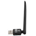 Pikkukuva 2 / 8: Kannettava musta USB2.0-liitäntäinen 2.4G langaton WiFi-sovitin, jossa merkkivalo
