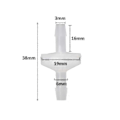 Miniatyrbillede 1 af 3: 8 stk. 1/4 tommer Kontraventil 6 mm Pvdf Envejsventil Inline Kontraventil