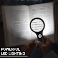 Miniatyrbillede 3 af 4: Håndholdt LED Forstørrelsesglas 3x 45x med Lys til Læsning af Små Trykte Tekster Kort Mønter Smykker