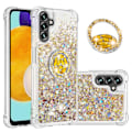 Pikkukuva 2 / 5: Samsung Galaxy A34 5g Puhelinkotelo - Yb Quicksand Series-7 Iskunkestävä Suojus nestemäisellä elohopealla, TPU:lla ja sormuksella varustetulla jalustalla, ruusukultaiset sydämet