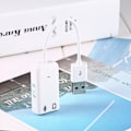 Miniatyrbilde 3 av 8: Hvit USB 2.0 Channel Virtual 7.1 effekt Xear 3D Audio Lydkort Adapter For XP