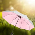 Pikkukuva 6 / 8: Lady Woman 3 taittuva aurinko- ja sadeviitta, kannettava, UV-suojattu, automaattinen aurinkovarjo, ulkokäyttöön, vaaleanpunainen