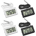 Miniatyrbillede 1 af 5: Mini Digitalt LCD Termometer Temperatur med Temperaturprobe Sensor Tester (2x Sort 2x Hvid)