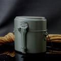 Miniatyrbild 2 av 5: 3 Delars Lunchlåda Set Aluminium Gryta och Panna Mess Kit för Camping Picknick Matlagning