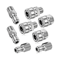 Pikkukuva 1 / 5: 8 kpl Npt 3/8 tuuman ruostumattomasta teräksestä valmistettu uros-naaras pikaliitinsarja painepesurin adapterit (sisä- ja ulkokierre)_SZXM