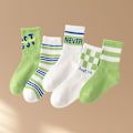 Pikkukuva 6 / 8: Lasten sukat, keskipitkät, pehmeät, hengittävät, estävät liukumisen, kammattua puuvillaa, lapsille, kaikkiin vuodenaikoihin, 5 paria, M (koko 22-26)
