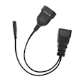 Miniatyrbild 2 av 8: IEC320 C20 till IEC320 C7 EU-kontakt hona Y-splitteradapterkabel för professionell dator HDTV
