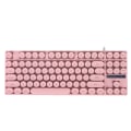 Miniatyrbilde 7 av 8: Gaming Keyboard USB Rund 87 nøkler Fargerikt Bakgrunnsbelyst Ergonomisk Mechanical Touch Wired Keyboard for stasjonær bærbar PC Rosa