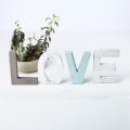 Miniatyrbillede 4 af 5: Rustik træ kærlighedsbreve dekoration - Hjemmefest bryllup Valentinsdag gave