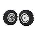 Pikkukuva 8 / 8: 2 kpl/setti 55 mm metalliset vanteet ja renkaat Axial SCX24 1/24 RC-autoon, hopeanväriset