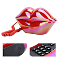 Miniatyrbillede 8 af 8: Elektropletning Fashionable Sjov Læbe Telefon WX‑3016 Nummer Opbevaring US/UK LedningerElektropletning Rød