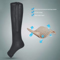 Miniatyrbilde 6 av 8: 1 par glidelås mellom legglengde sokk kompresjonsstrømper Slim Leggings Stretch Sokker Åpen tå (svart l XL)