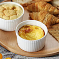 Miniatyrbilde 3 av 5: Ramekins med lokk 240 ml, Hvite porselens Creme Brulee Souffle Ramekins