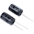 Miniatyrbillede 3 af 4: 10 stk. 22uF 400V 105C Elektrolytkondensatorer Sort 13mm x 21mm