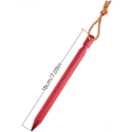 Miniatyrbilde 3 av 5: 8 stk. teltplugger, 18 cm rød teltplugg i aluminiumslegering med refleksivt tau for camping, strand, utendørs