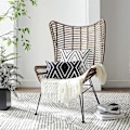 Miniatyrbilde 3 av 5: Sett med 2 hvite putetrekk 45 x 45 cm Boho Aztec Polyesterblanding Firkantede Dekorative Pynteputetrekk for Sofa Sjeselong Seng Dekor