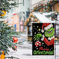 Miniatyrbillede 5 af 5: Glædelig Jul Haveflag 30x45 cm Dobbelt Sidet, Snemand Gårdflag Have Udendørs Dekoration