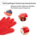 Miniatyrbild 2 av 4: Premium Ugnshandskar (Set om 2) Upp Till 350C - Silikon Extremt Värmebeständiga Grillhandskar BBQ Handskar (Röd)