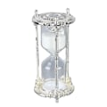 Miniatyrbild 3 av 8: Antik sandtimer i metall, elegant 15 minuter, dekorativ timglas för bröllop, hem, kontor, vit