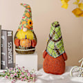 Miniatyrbilde 4 av 5: 4 stk. Høstfestival Solsikke Plysj Gnome med Gresskar, Høst Thanksgiving Håndlagde Svenske Nisser Plysj Dekor Thanksgiving Bordpynt