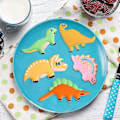 Miniatyrbillede 4 af 5: Dinosauruskageform, fondantkageform kompatibel med børns kagebagning, kageformsæt i rustfrit stål, dinosauruskageform 11 stk.