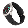 Miniatyrbillede 6 af 8: Digitalt vandtæt ur Multifunktionelt stilfuldt farveberøringsskærm Countdown Timer 12 24 timers sportsur Silver Shell Black Belt Small
