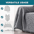 Miniatyrbillede 3 af 5: Grå Sofa Betræk Vaskbar Sofa Beskytter til Hunde Geometrisk Vævet Stof 35,4\"x70,9\"