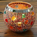 Miniatyrbild 2 av 5: Mosaik Glas Ljusstake Bords Tealight Hållare Bröllopsfest Heminredning Färgrik