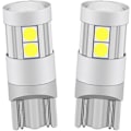 Miniatyrbilde 4 av 4: T10-3030-9SMD2.4W LED-pære, 12V 24V Hvit 6000K, med projeksjonslinse (4 stk)